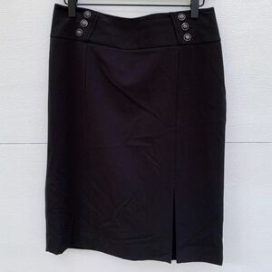 White House Black Market black Straight Midi Skirt Size 6
